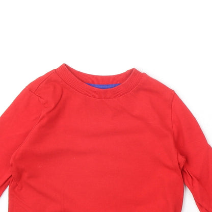 TU Baby Red Cotton Pullover T-Shirt Size 18-24 Months Round Neck Pullover