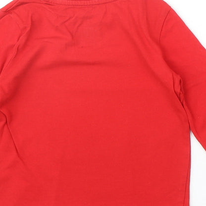 TU Baby Red Cotton Pullover T-Shirt Size 18-24 Months Round Neck Pullover