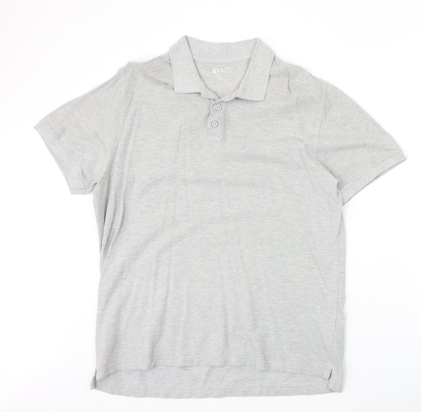 Matalan Mens Grey Cotton Polo Size XL Collared Button