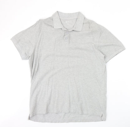 Matalan Mens Grey Cotton Polo Size XL Collared Button