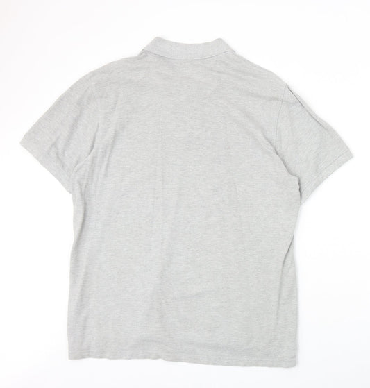 Matalan Mens Grey Cotton Polo Size XL Collared Button