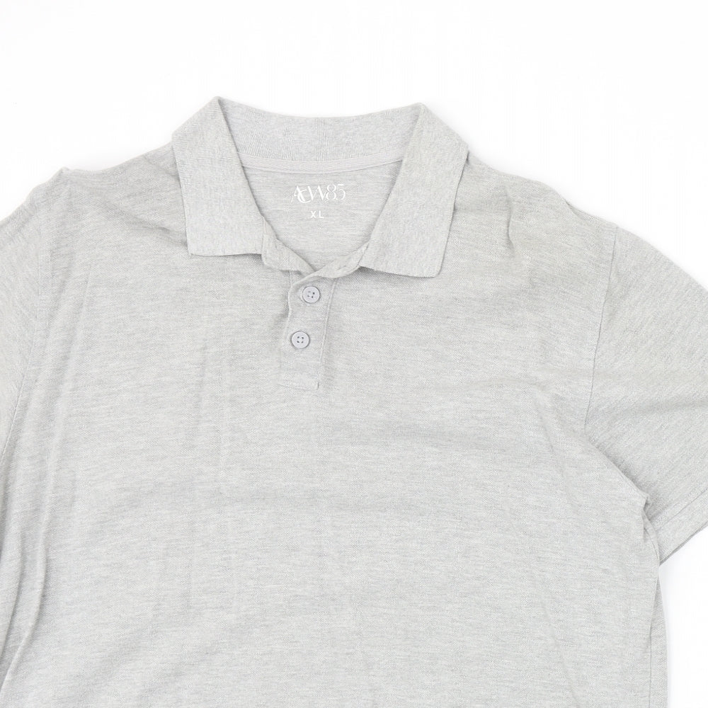 Matalan Mens Grey Cotton Polo Size XL Collared Button