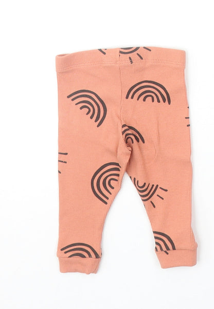Primark Girls Pink Geometric Cotton Jogger Leggings Size 3-6 Months Pullover - Sun Pattern