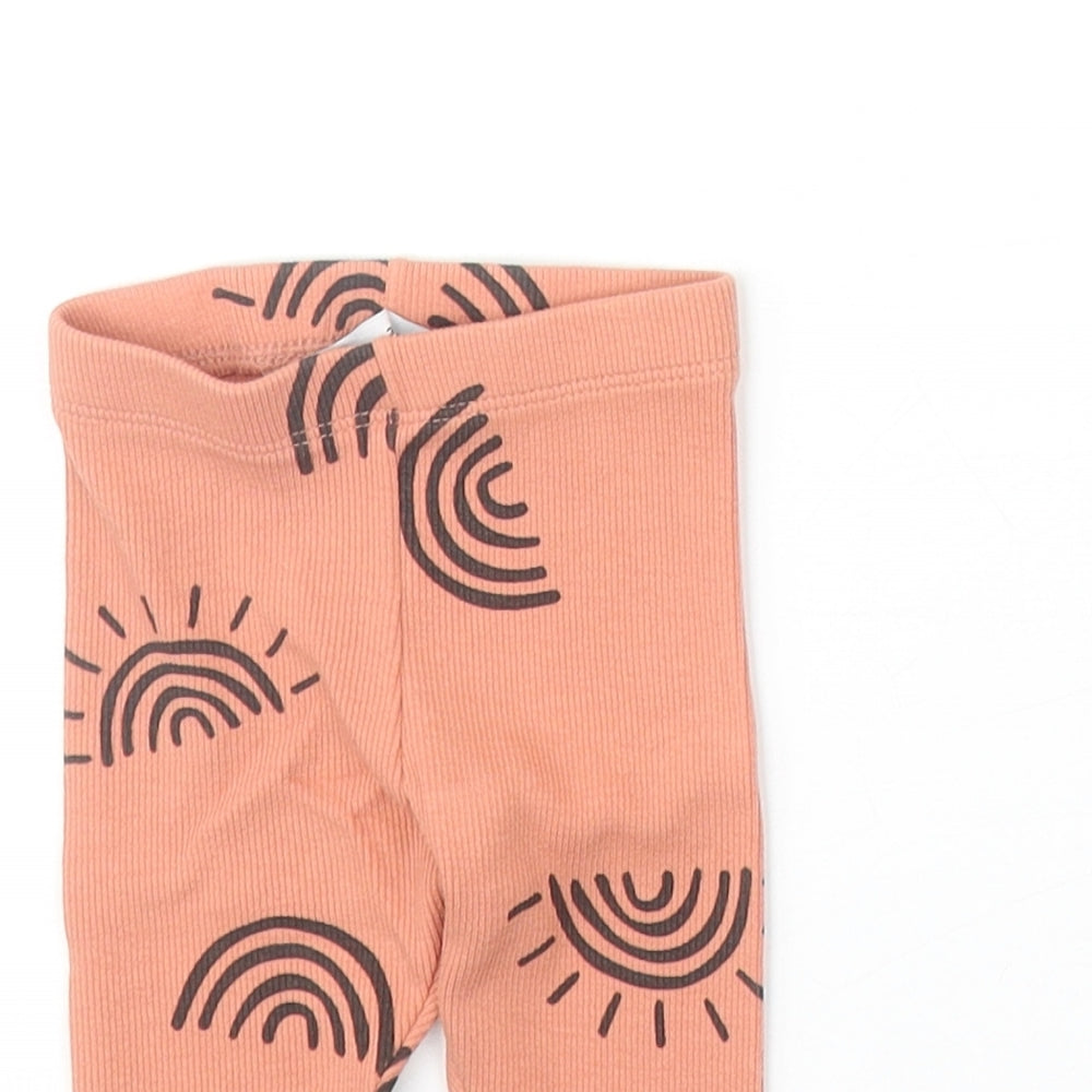 Primark Girls Pink Geometric Cotton Jogger Leggings Size 3-6 Months Pullover - Sun Pattern