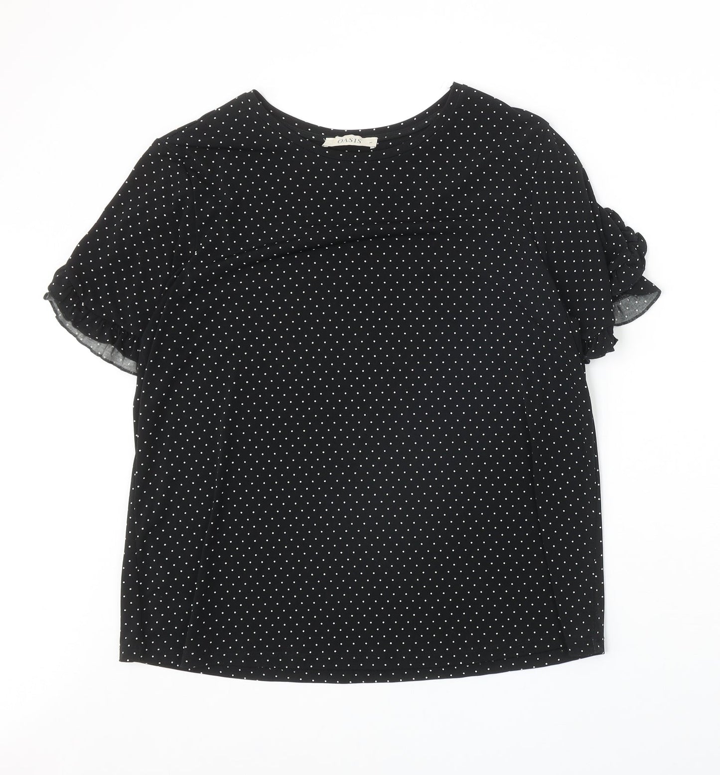 Womens UK Size M Oasis Black Basic T-Shirt