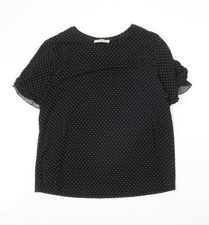 Womens UK Size M Oasis Black Basic T-Shirt