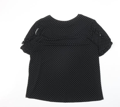 Womens UK Size M Oasis Black Basic T-Shirt