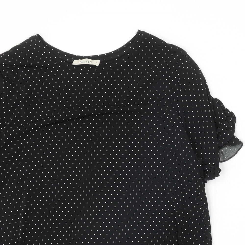 Womens UK Size M Oasis Black Basic T-Shirt
