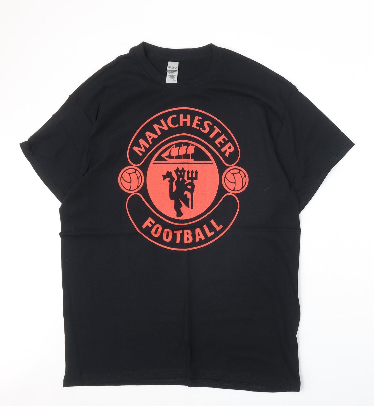 Mens UK Size L Gildan Black  T-Shirt