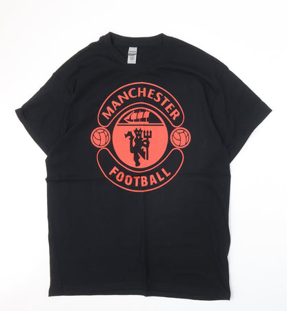 Mens UK Size L Gildan Black  T-Shirt