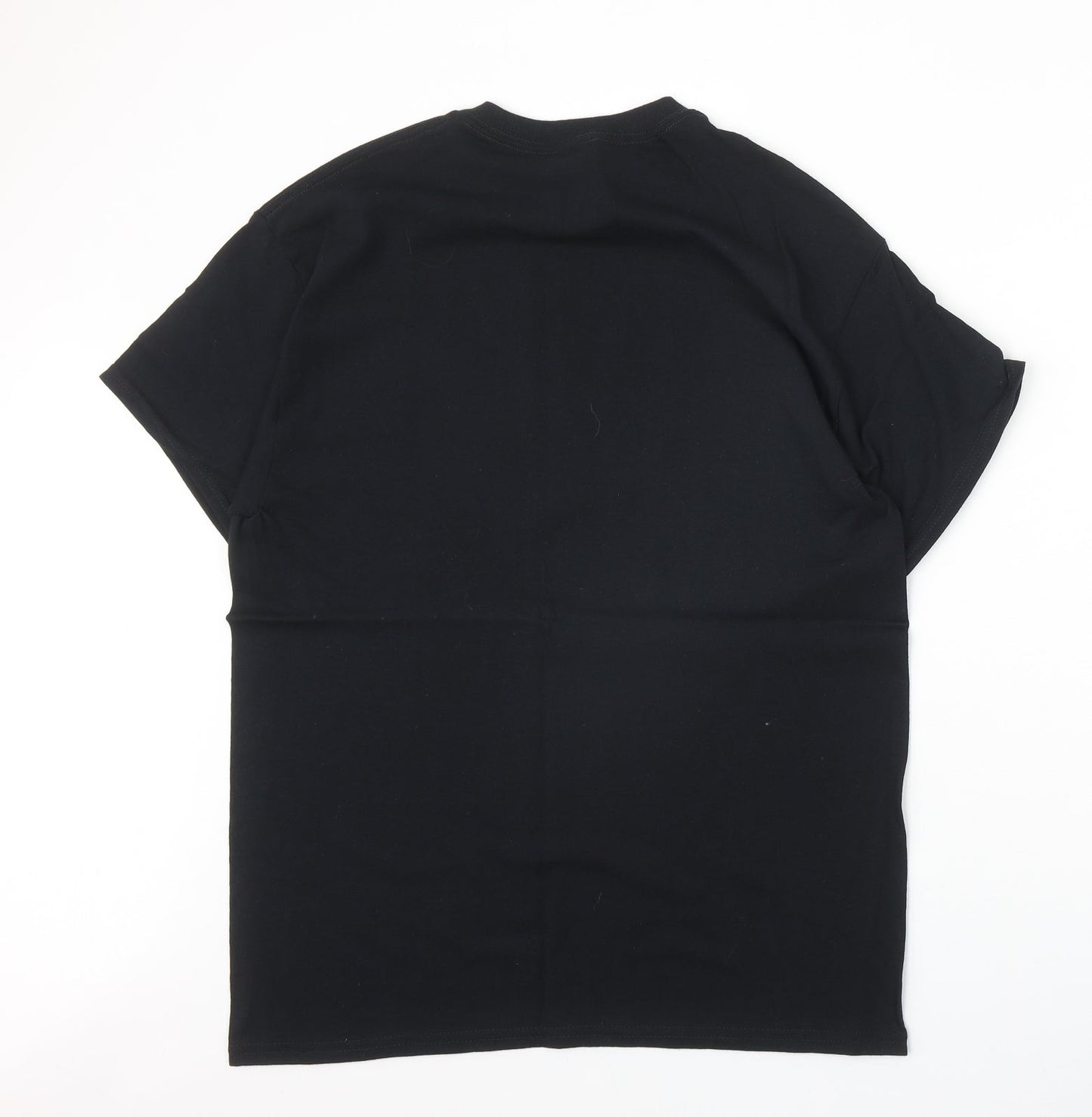 Mens UK Size L Gildan Black  T-Shirt