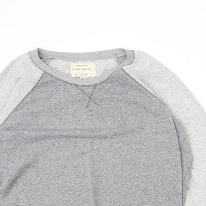 Mens UK Size XL River Island Grey Pullover Sweatshirt