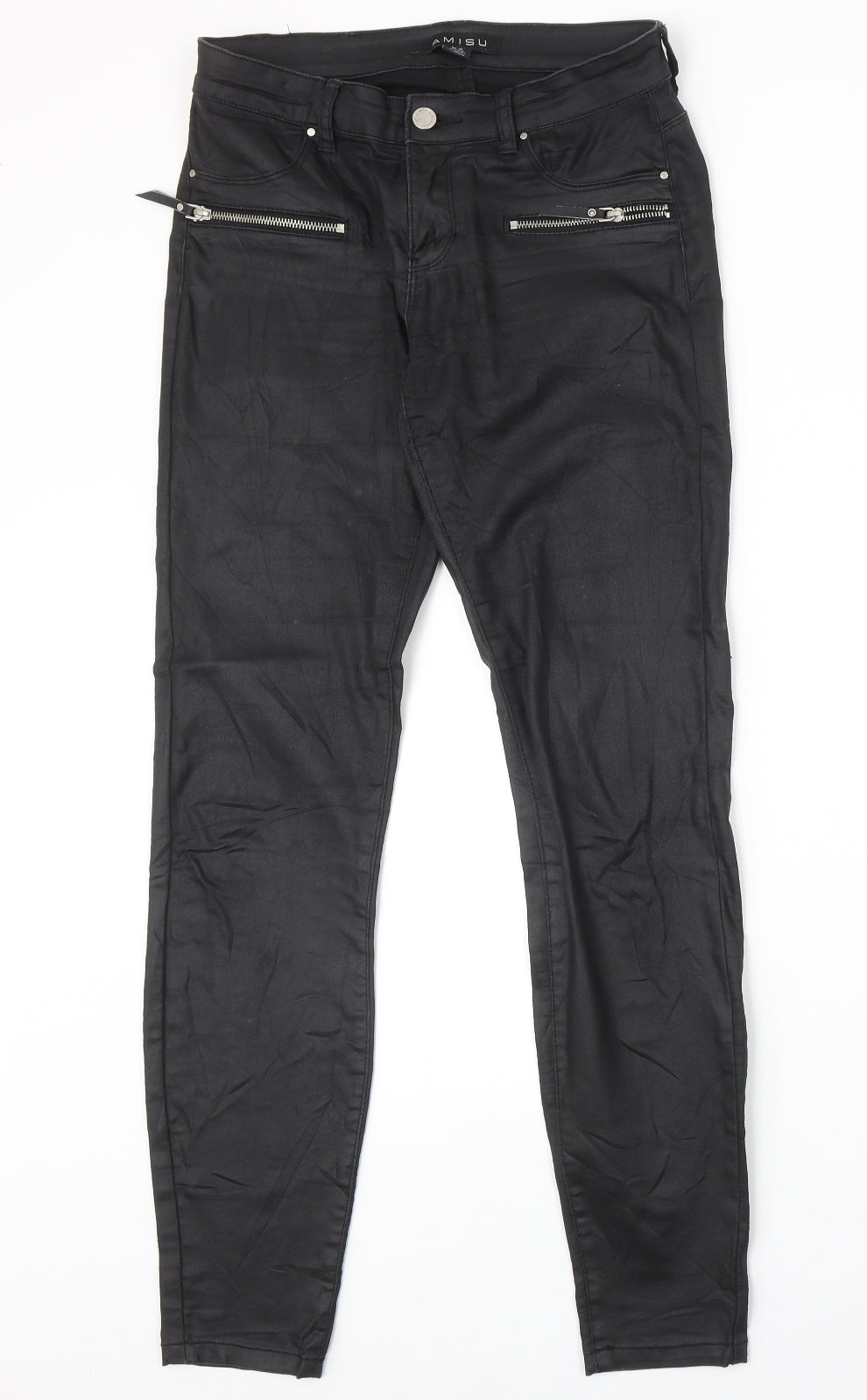 Womens UK Size 10 Amisu Regular Fit Straight Black Jeans