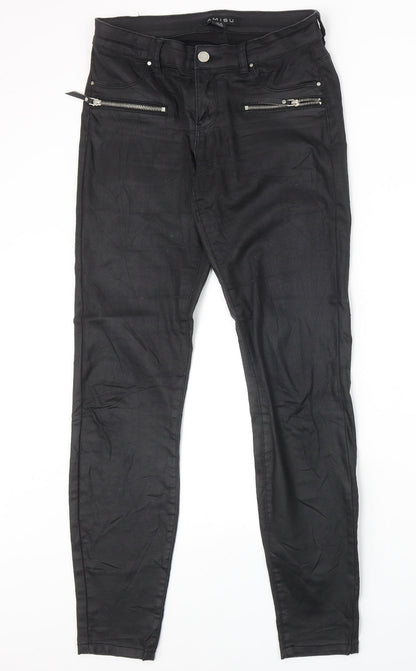 Womens UK Size 10 Amisu Regular Fit Straight Black Jeans