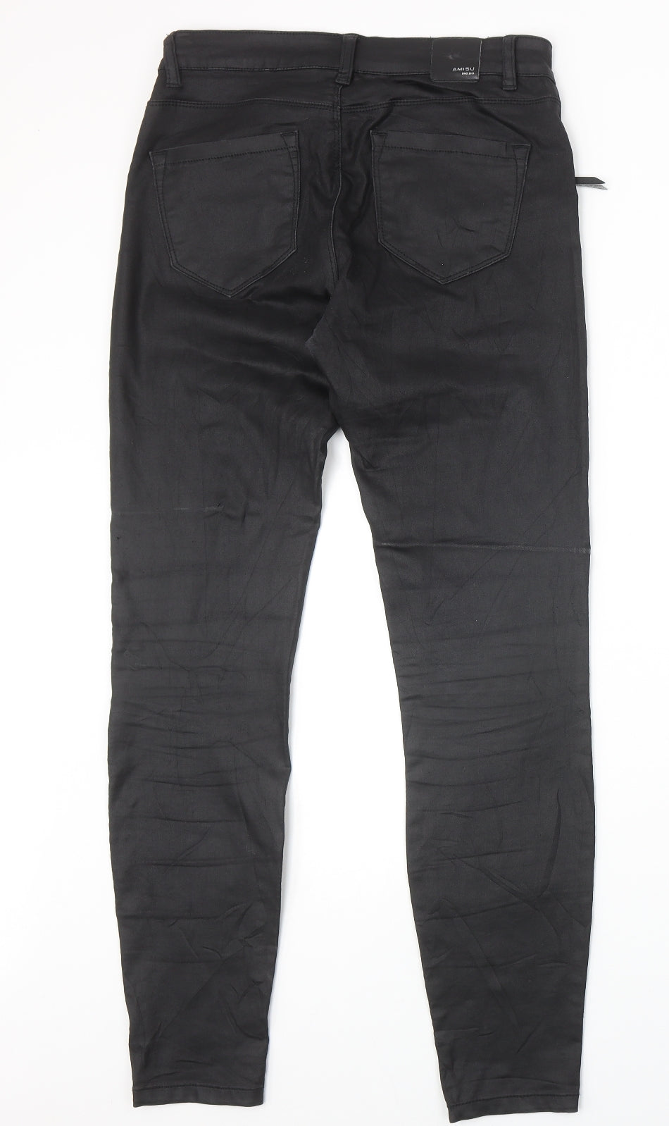 Womens UK Size 10 Amisu Regular Fit Straight Black Jeans