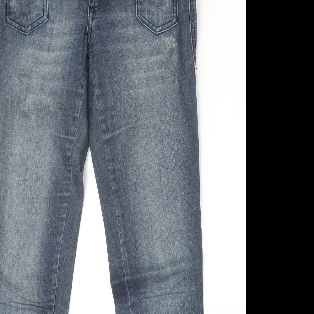 Only Womens Blue Cotton Straight Jeans Size 38 in Regular Zip