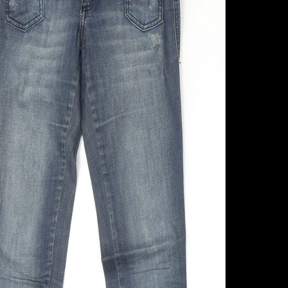 Only Womens Blue Cotton Straight Jeans Size 38 in Regular Zip