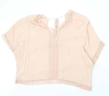 Womens UK Size 8 New Look Pink Basic Blouse