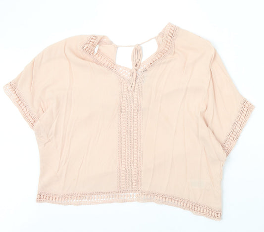 Womens UK Size 8 New Look Pink Basic Blouse