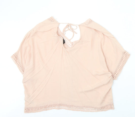 Womens UK Size 8 New Look Pink Basic Blouse