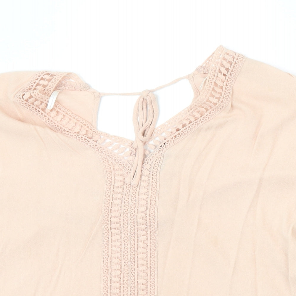Womens UK Size 8 New Look Pink Basic Blouse