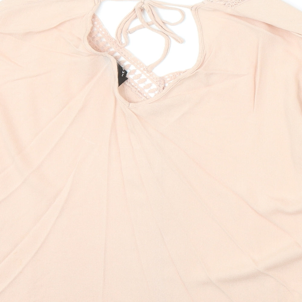 Womens UK Size 8 New Look Pink Basic Blouse