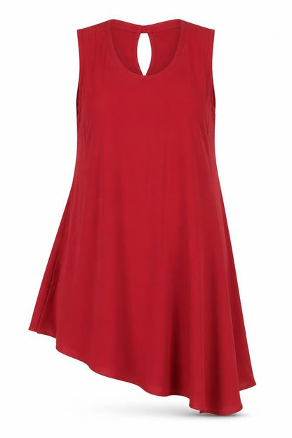 Peacocks Womens Red Polyester A-Line Size 12 Round Neck Buckle