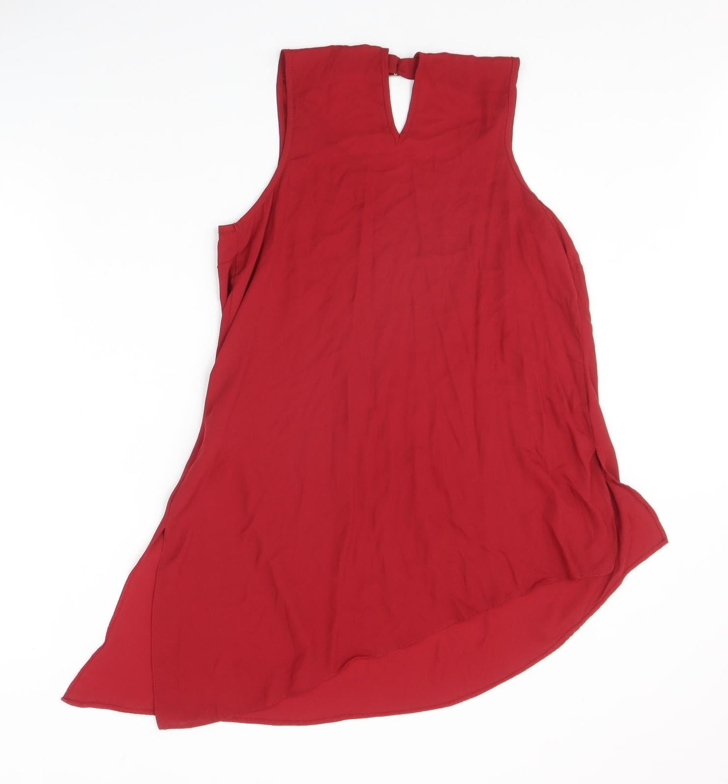 Peacocks Womens Red Polyester A-Line Size 12 Round Neck Buckle