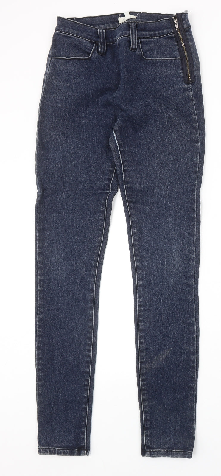 Silent Noise Womens Blue Herringbone Cotton Skinny Jeans Size 27 in Regular Zip