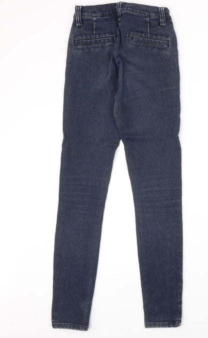Silent Noise Womens Blue Herringbone Cotton Skinny Jeans Size 27 in Regular Zip