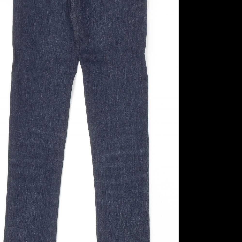 Silent Noise Womens Blue Herringbone Cotton Skinny Jeans Size 27 in Regular Zip