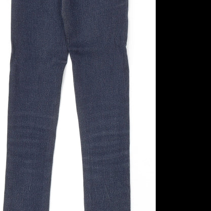 Silent Noise Womens Blue Herringbone Cotton Skinny Jeans Size 27 in Regular Zip