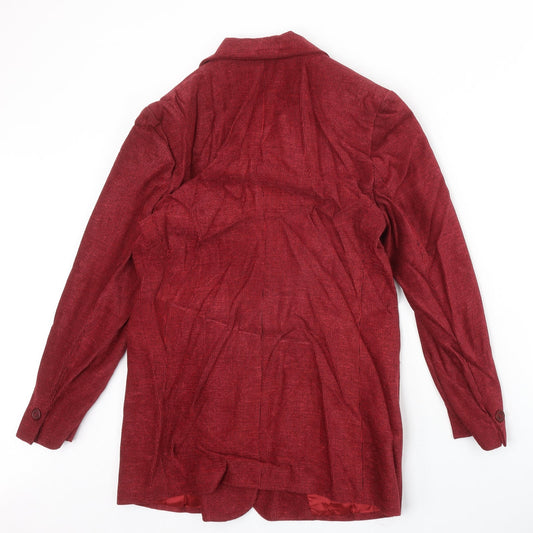 Marks and Spencer Womens Red Viscose Jacket Blazer Size 12