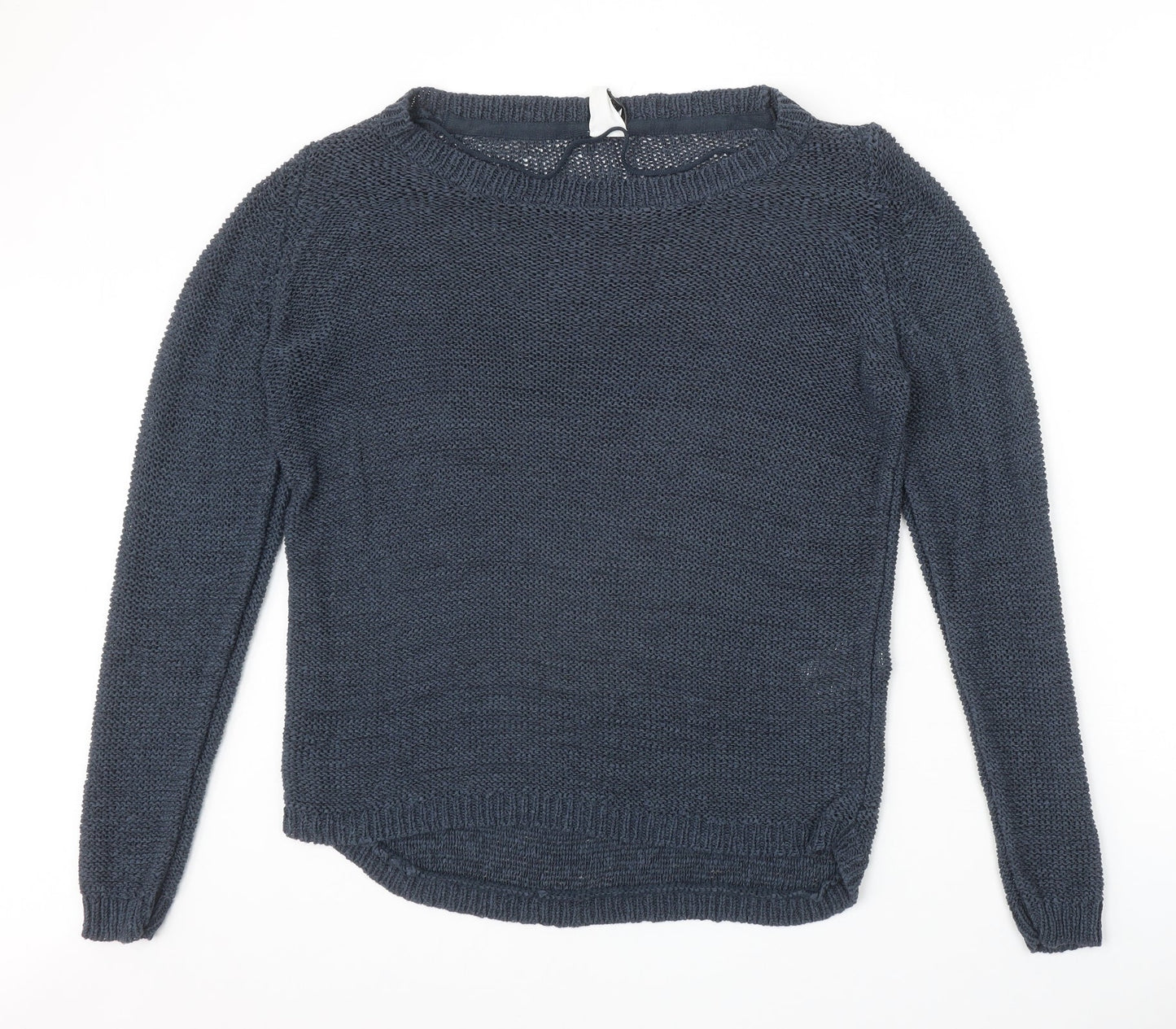 VeroBLUxl Womens Blue Round Neck Acrylic Pullover Jumper Size XL