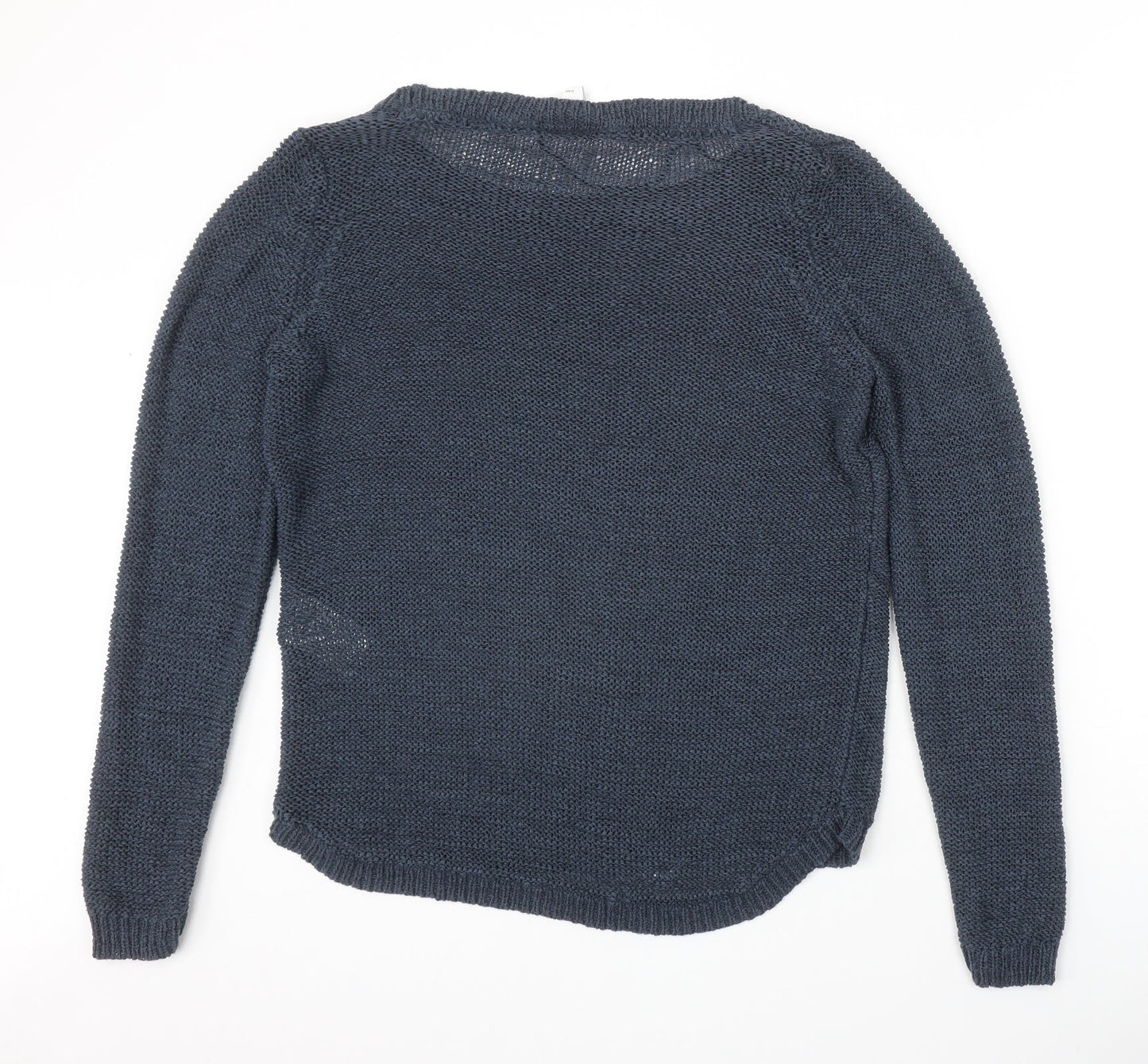 VeroBLUxl Womens Blue Round Neck Acrylic Pullover Jumper Size XL