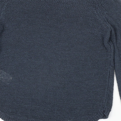 VeroBLUxl Womens Blue Round Neck Acrylic Pullover Jumper Size XL