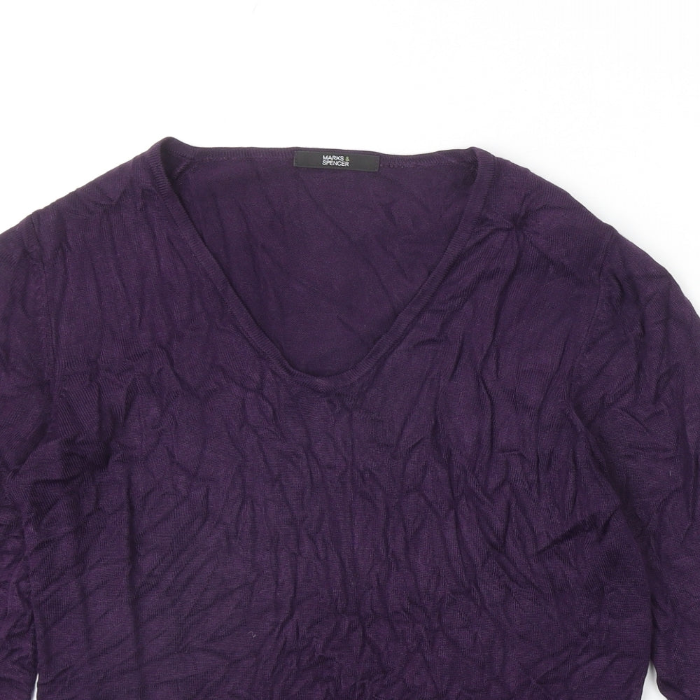 Womens UK Size 10 Marks and Spencer Purple Pullover Jumper