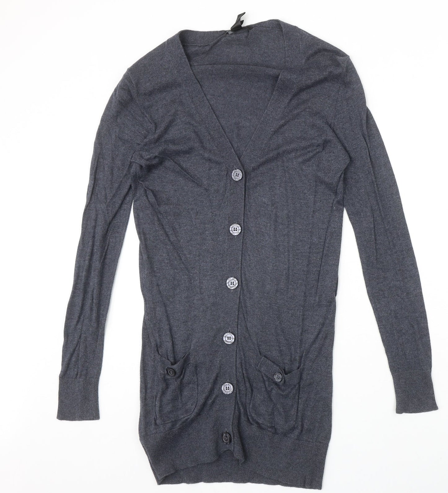 Womens UK Size S Mango Blue Cardigan Jumper