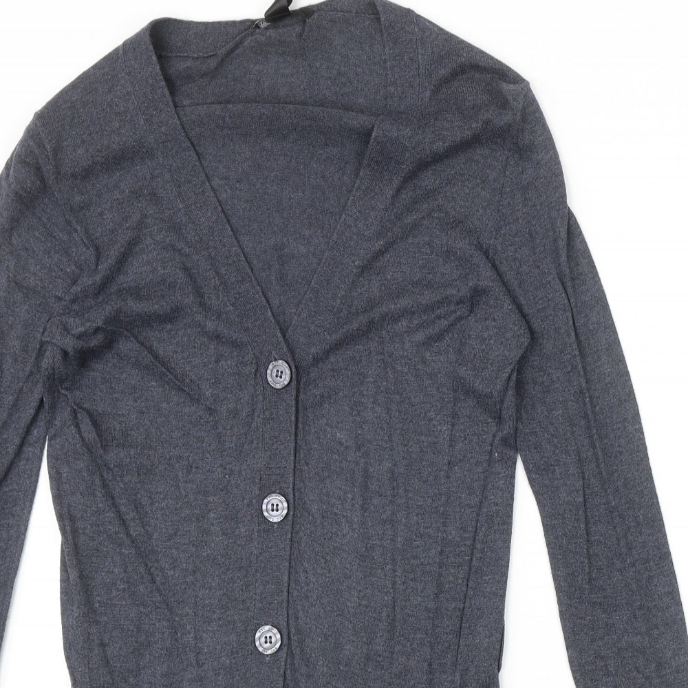 Womens UK Size S Mango Blue Cardigan Jumper
