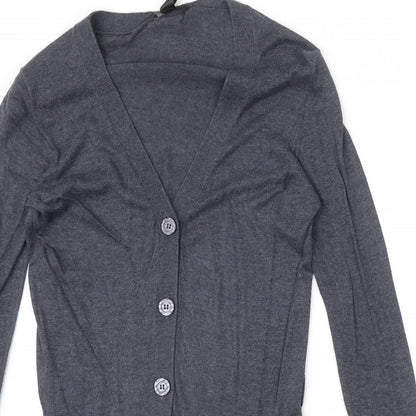 Womens UK Size S Mango Blue Cardigan Jumper