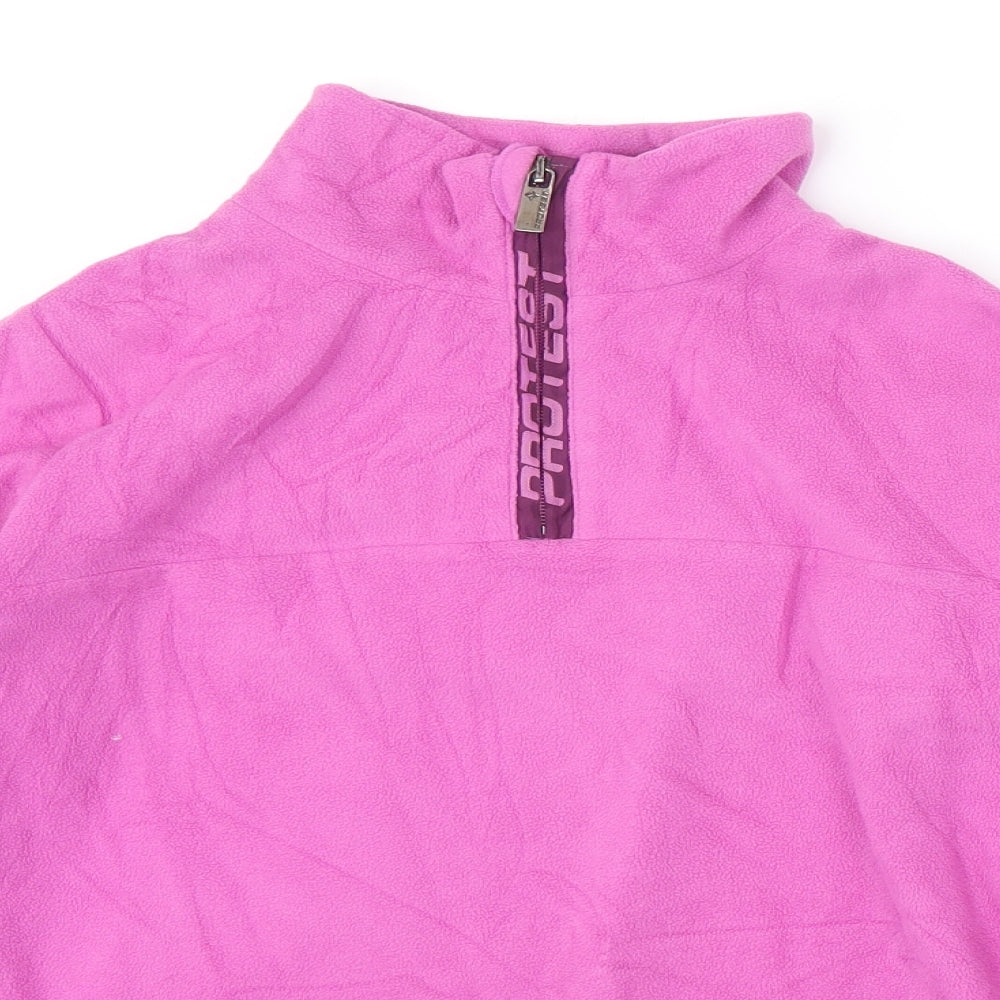 Protest Womens Pink Polyester Pullover Sweatshirt Size 10 Zip