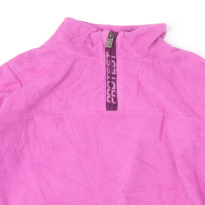 Protest Womens Pink Polyester Pullover Sweatshirt Size 10 Zip