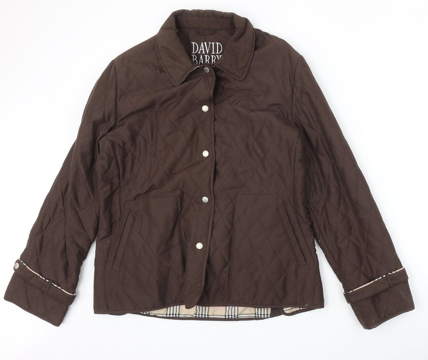 Womens UK Size 14 David Barry Brown Quilted Coat