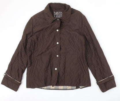 Womens UK Size 14 David Barry Brown Quilted Coat