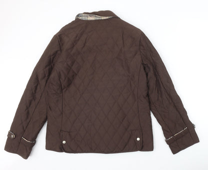 Womens UK Size 14 David Barry Brown Quilted Coat