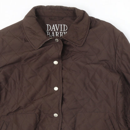 Womens UK Size 14 David Barry Brown Quilted Coat