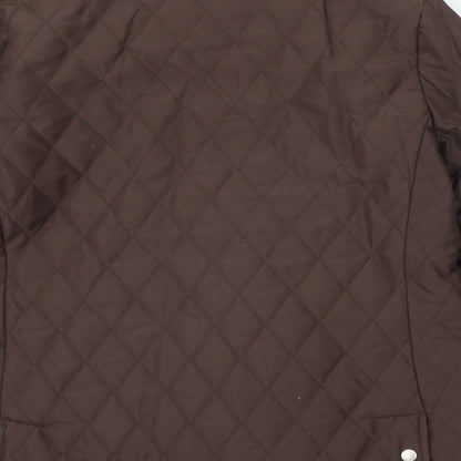 Womens UK Size 14 David Barry Brown Quilted Coat