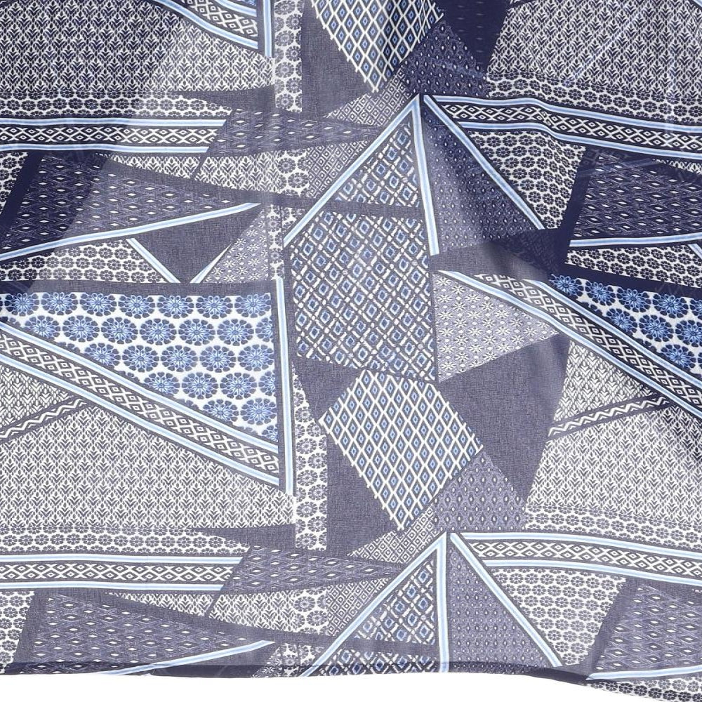 New Look Girls Blue Geometric Polyester Kimono Blouse Size S V-Neck Pullover