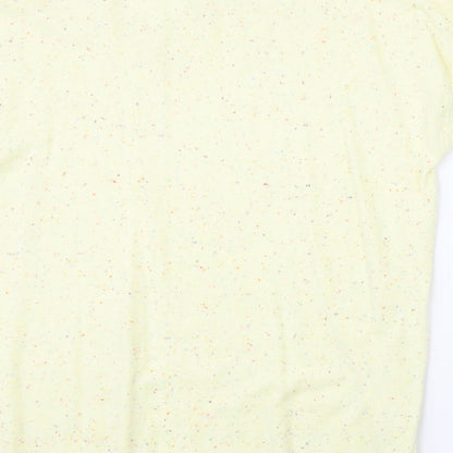 NEXT Womens Yellow Nylon Basic T-Shirt Size L V-Neck