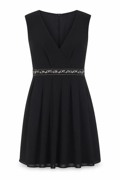 Select Womens Black Polyester Trapeze & Swing Size 8 V-Neck Zip